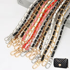 120cm- PU Leather Bag Chain | Aluminum Chain Strap | Lightweight Metal Bag Strap | Crossbody / Shoulder / Phone Strap
