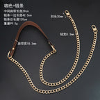 PU Leather Chain Bag Strap | Metal Crossbody Shoulder Strap | Replacement Chain for Handbags & Mini Bags