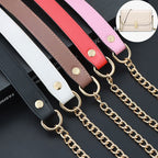 PU Leather Chain Bag Strap | Metal Crossbody Shoulder Strap | Replacement Chain for Handbags & Mini Bags