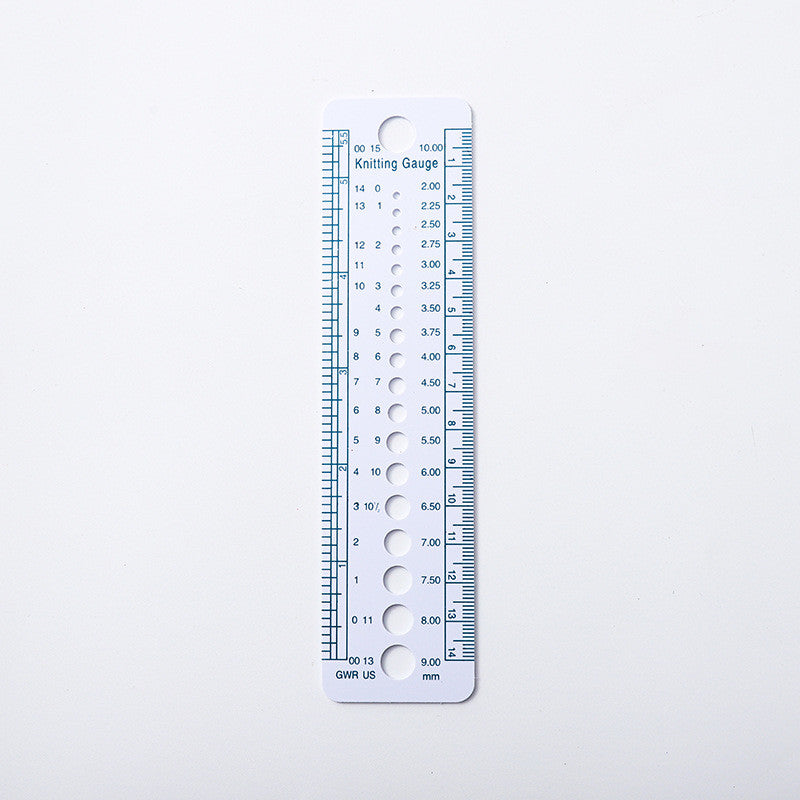 Multi-Function Knitting Ruler Gauge | Plastic Sweater Measuring Tool for Crochet & Knitting | Yarn Gauge Ruler