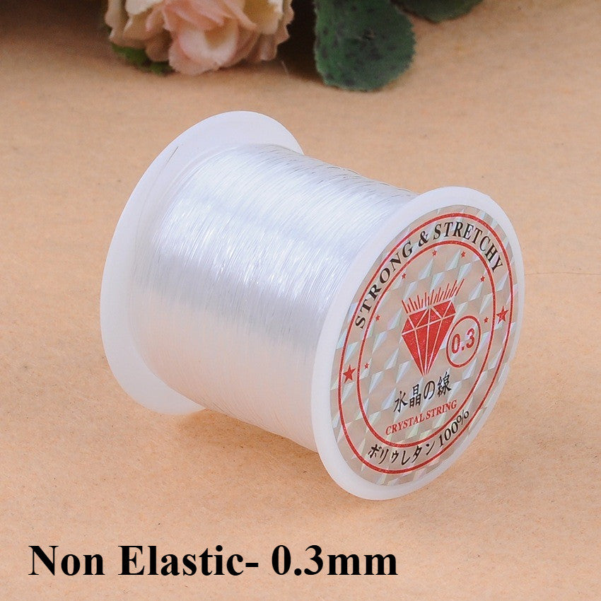 Transparent Elastic Cord & Fishing Line for Beading – TPU Stretch String / Clear Nylon Thread | Benang Getah | Crystal