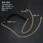 PU Leather Chain Bag Strap | Metal Crossbody Shoulder Strap | Replacement Chain for Handbags & Mini Bags