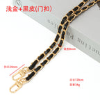 120cm- PU Leather Bag Chain | Aluminum Chain Strap | Lightweight Metal Bag Strap | Crossbody / Shoulder / Phone Strap