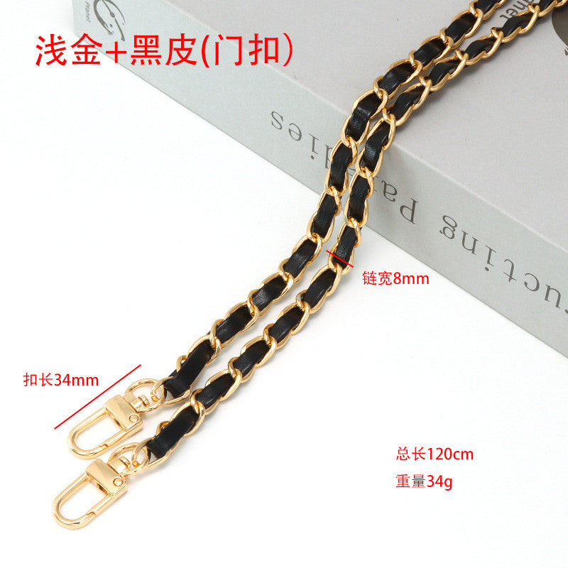 120cm- PU Leather Bag Chain | Aluminum Chain Strap | Lightweight Metal Bag Strap | Crossbody / Shoulder / Phone Strap