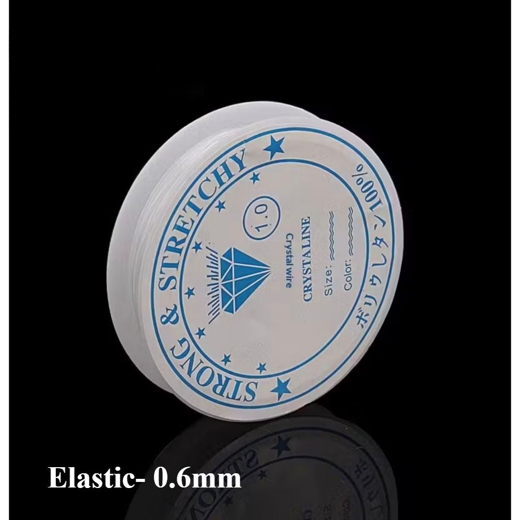 Transparent Elastic Cord & Fishing Line for Beading – TPU Stretch String / Clear Nylon Thread | Benang Getah | Crystal