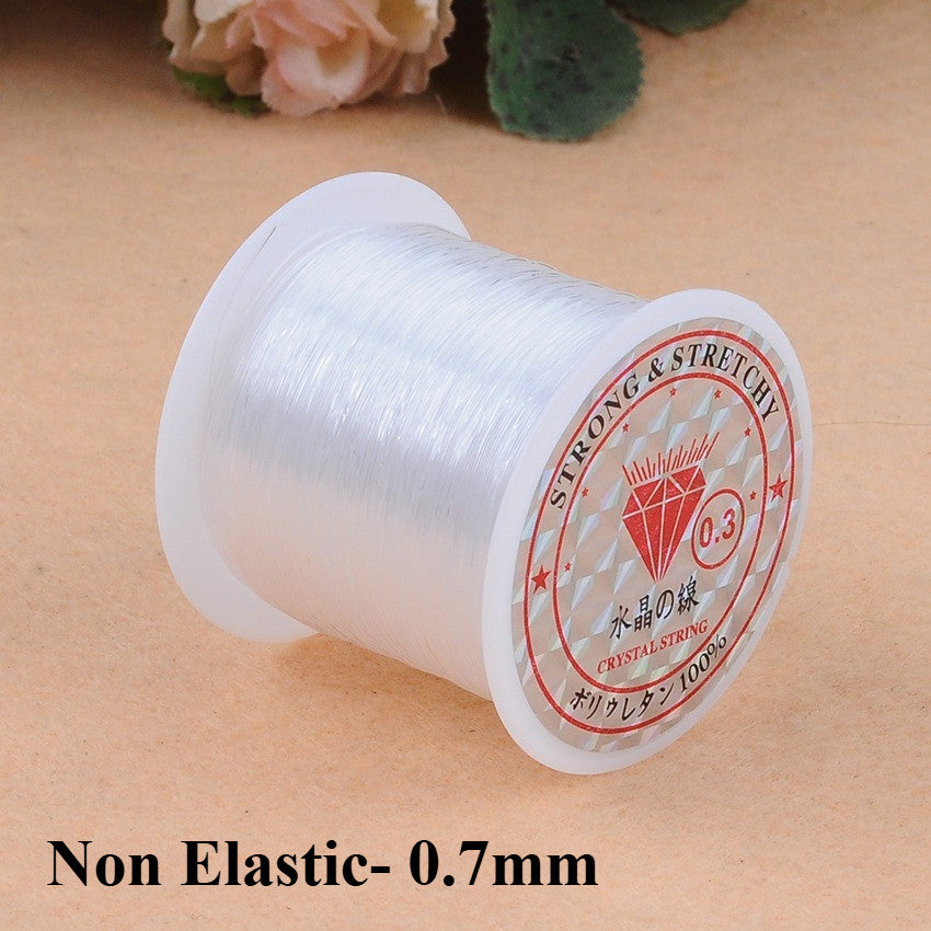 Transparent Elastic Cord & Fishing Line for Beading – TPU Stretch String / Clear Nylon Thread | Benang Getah | Crystal