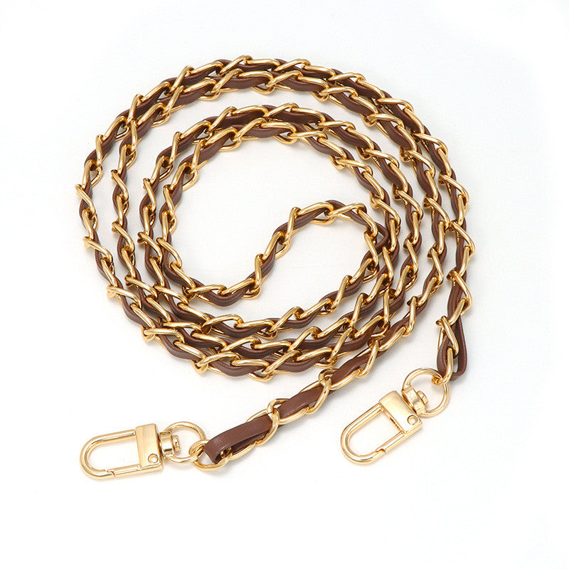 120cm- PU Leather Bag Chain | Aluminum Chain Strap | Lightweight Metal Bag Strap | Crossbody / Shoulder / Phone Strap