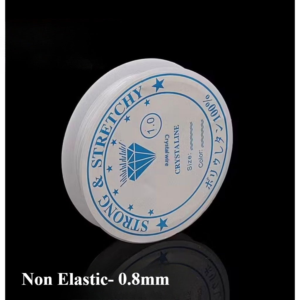 Transparent Elastic Cord & Fishing Line for Beading – TPU Stretch String / Clear Nylon Thread | Benang Getah | Crystal