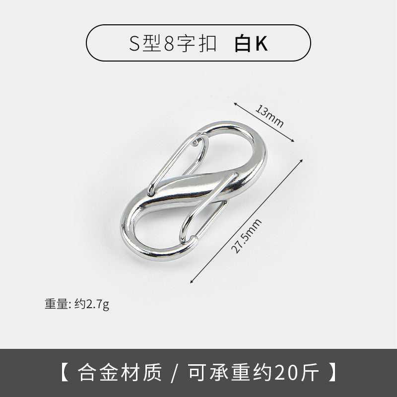 S-Shape Bag Chain Adjuster | Small Metal Strap Shortener | Metal Buckle Clasps | Metal Bag Adjuster Clip | S Lock