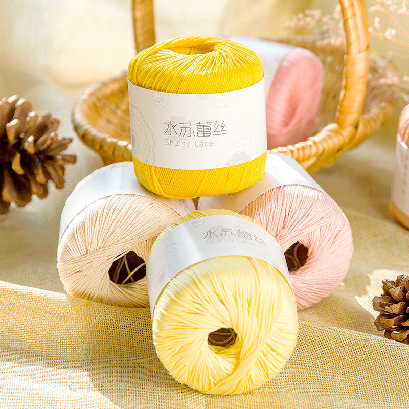 3# Lace Yarn 8ply Mercerized Cotton Crochet Yarn- Fine Yarn | Benang Kait | Crochet Knitting Yarn
