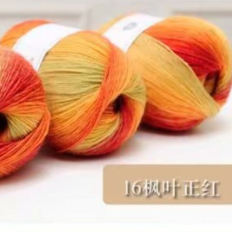 100g- Hand-dyed Wool Yarn | Multicolor Fancy Yarn for DIY Crochet & Knitting | Sweaters, Shawls, Cardigans | Benang Kait