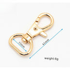 2pcs- Premium Metal Swivel Snap Hook | Flat Fish Mouth Lobster Clasp | Keychain & Bag Connector | DIY Craft Accessories