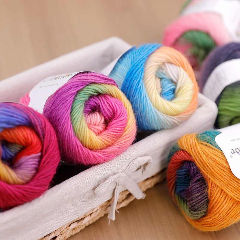 50g- Long Gradient Wool Yarn | 100% Fine Wool | Crochet & Knitting Yarn 50g Benang Kait
