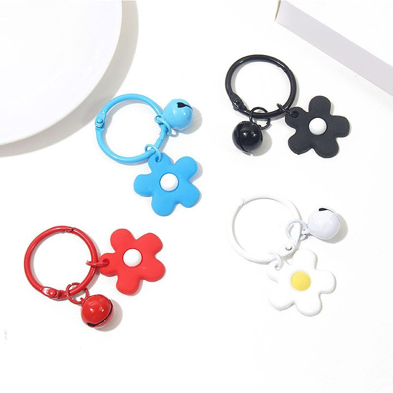 Cute Flower Keychain with Bell | Colorful Charm | Bag Accessory & Gift | Rantai Kunci | Pendant