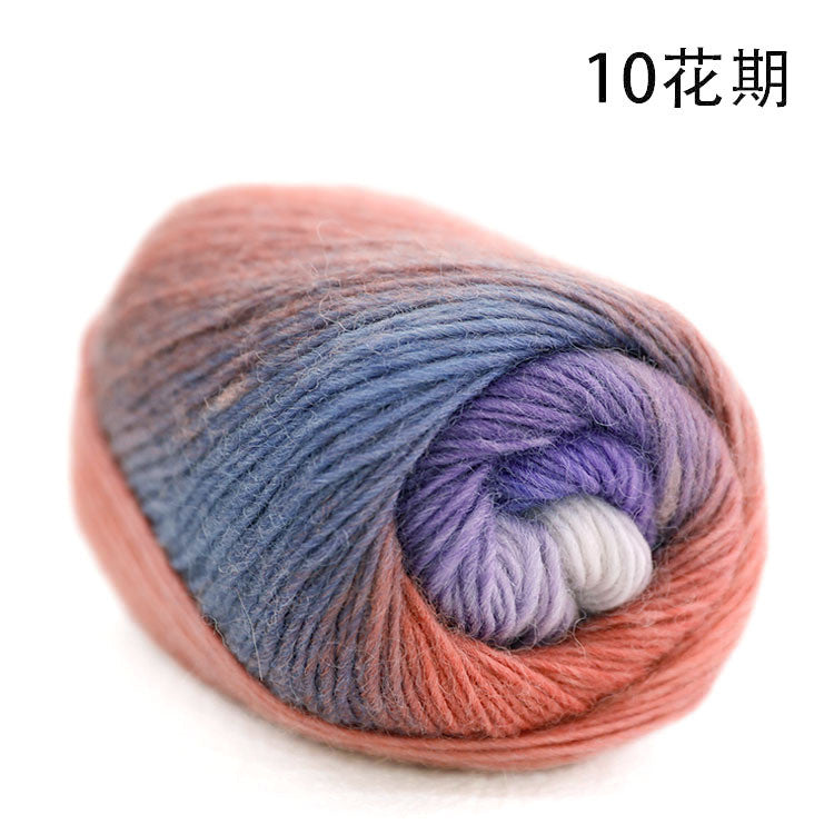 50g- Long Gradient Wool Yarn | 100% Fine Wool | Crochet & Knitting Yarn 50g Benang Kait