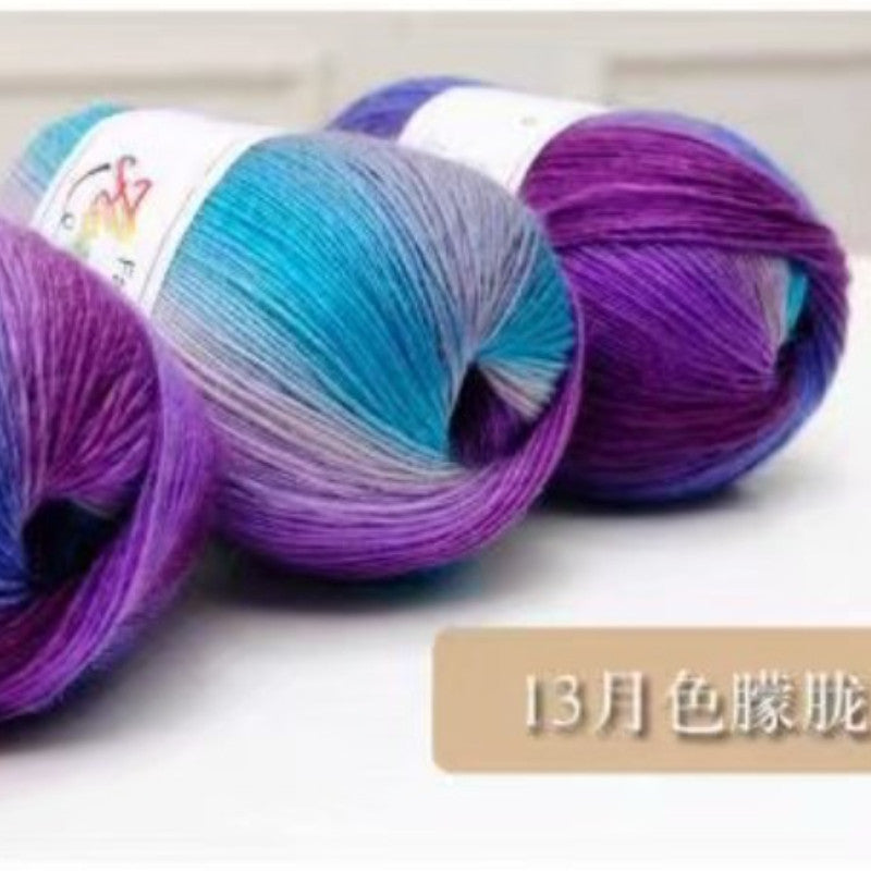 100g- Hand-dyed Wool Yarn | Multicolor Fancy Yarn for DIY Crochet & Knitting | Sweaters, Shawls, Cardigans | Benang Kait