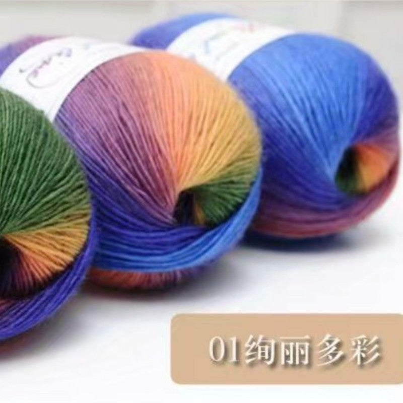 100g- Hand-dyed Wool Yarn | Multicolor Fancy Yarn for DIY Crochet & Knitting | Sweaters, Shawls, Cardigans | Benang Kait