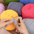 100g Coral Fleece Yarn – Towel Yarn | Soft Fluffy Knitting & Crochet Yarn for Scarf | Benang Kait