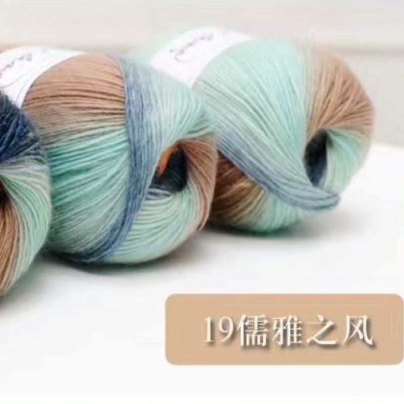 100g- Hand-dyed Wool Yarn | Multicolor Fancy Yarn for DIY Crochet & Knitting | Sweaters, Shawls, Cardigans | Benang Kait
