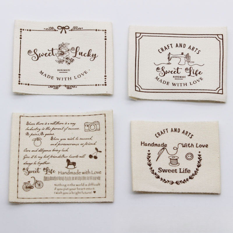 5pcs DIY Cotton Fabric Labels – Handmade Label Tag | Large Plain White Cotton Tape for Clothing Tags & Handmade Crafts