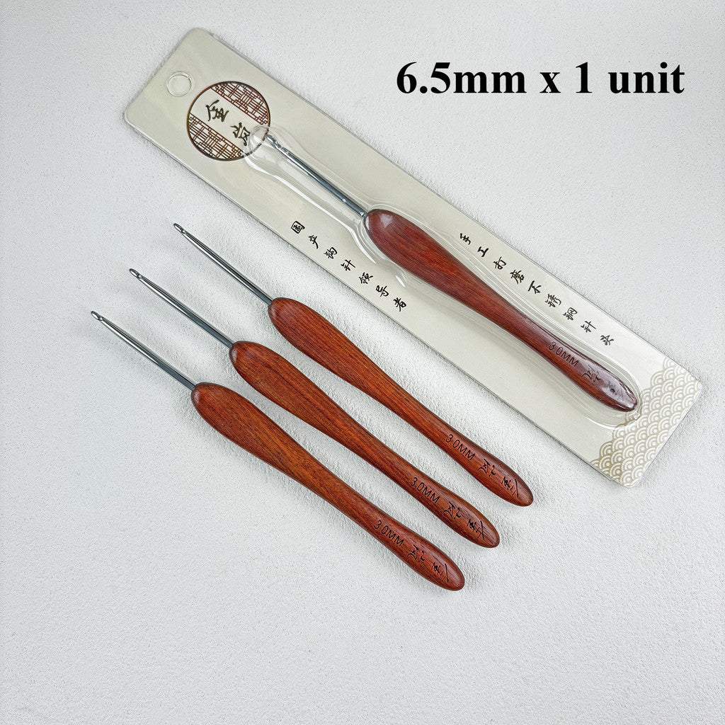 Premium Rosewood Crochet Hook – Non-Slip Crochet Tools Kit | Jarum Kait Berkualiti 金岚红檀木钩针