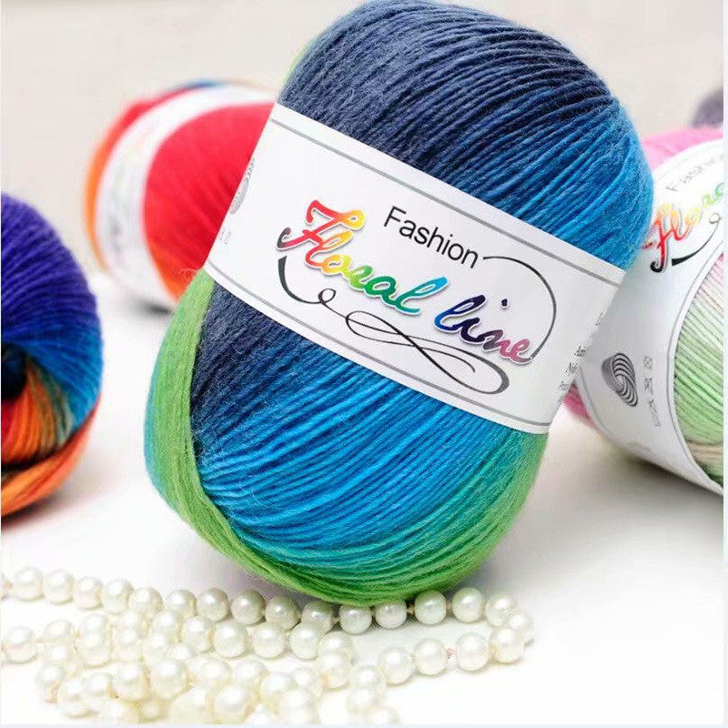 100g- Hand-dyed Wool Yarn | Multicolor Fancy Yarn for DIY Crochet & Knitting | Sweaters, Shawls, Cardigans | Benang Kait