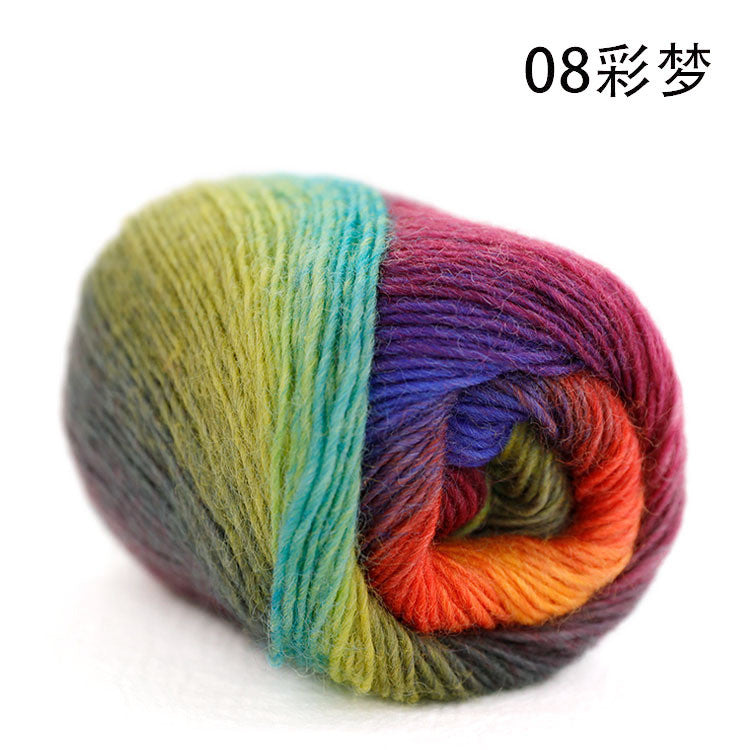 50g- Long Gradient Wool Yarn | 100% Fine Wool | Crochet & Knitting Yarn 50g Benang Kait