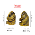 Copper Metal Thimble / Sewing Finger Protector / Adjustable Ring Thimble
