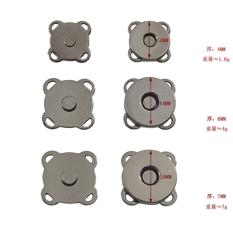 10mm 14mm 18mm Sewing Magnetic Button Clasp 5 Pairs - Closure Fastener Snap Button | Butang Pengapit Gancu Penjerapan