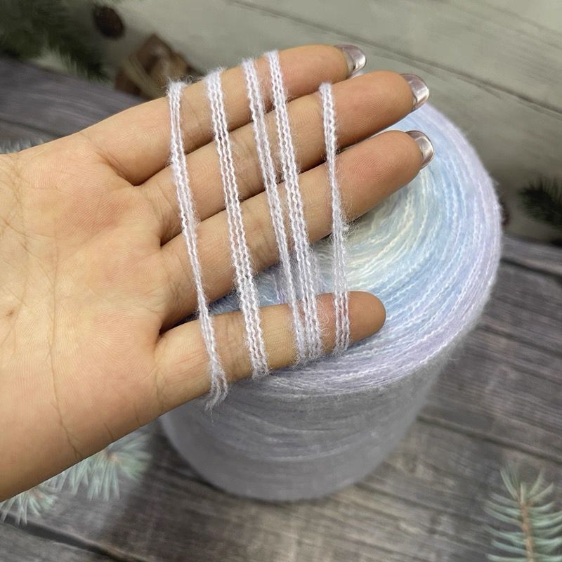 500g- Gradient Cake Yarn 3ply Soft Velvet Yarn for DIY Crochet Blankets, Shawls & Scarves | Benang Kait 渐变七星毯子3股优鹿绒毛线