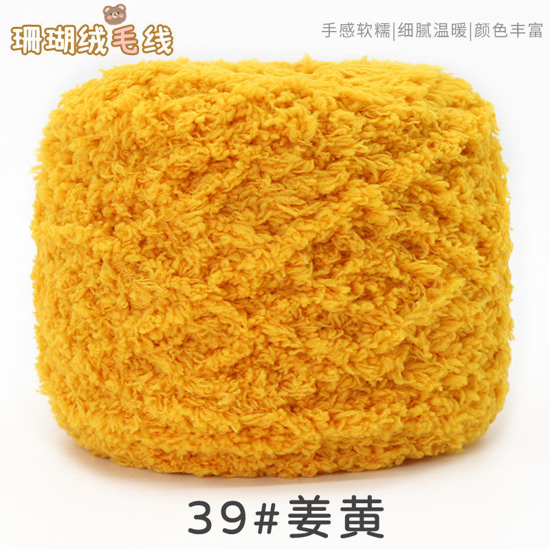 100g Coral Fleece Yarn – Towel Yarn | Soft Fluffy Knitting & Crochet Yarn for Scarf | Benang Kait