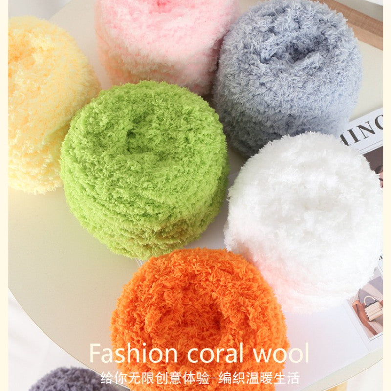 100g Coral Fleece Yarn – Towel Yarn | Soft Fluffy Knitting & Crochet Yarn for Scarf | Benang Kait