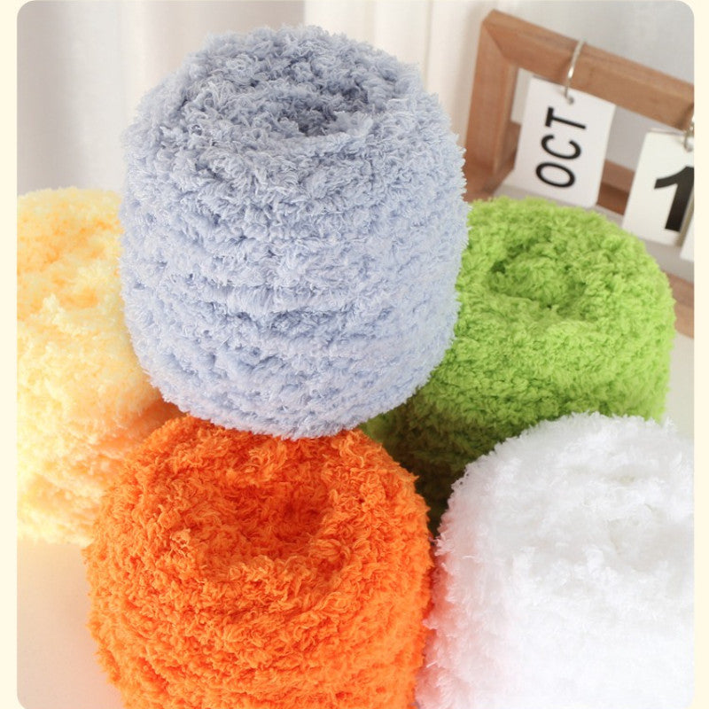 100g Coral Fleece Yarn – Towel Yarn | Soft Fluffy Knitting & Crochet Yarn for Scarf | Benang Kait