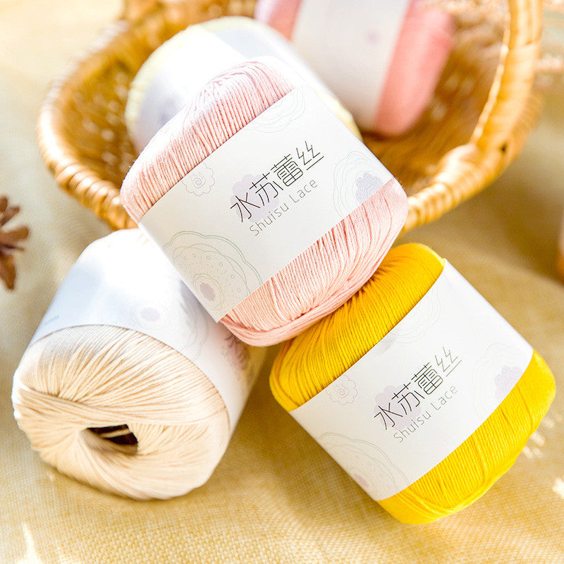 3# Lace Yarn 8ply Mercerized Cotton Crochet Yarn- Fine Yarn | Benang Kait | Crochet Knitting Yarn