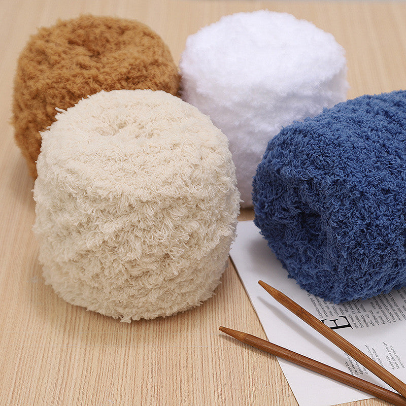 100g Coral Fleece Yarn – Towel Yarn | Soft Fluffy Knitting & Crochet Yarn for Scarf | Benang Kait