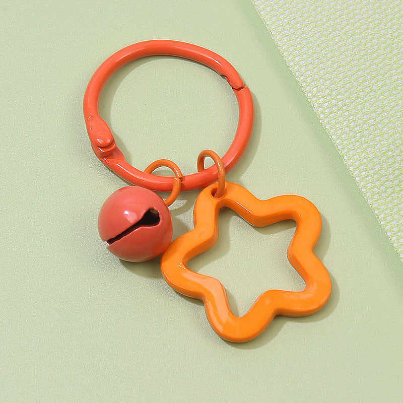Colorful Acrylic Star Keychain with Bell | Cute Bag Charm | Couple Gift Accessory| Rantai Kunci | Pendant
