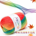 100g- Hand-dyed Wool Yarn | Multicolor Fancy Yarn for DIY Crochet & Knitting | Sweaters, Shawls, Cardigans | Benang Kait