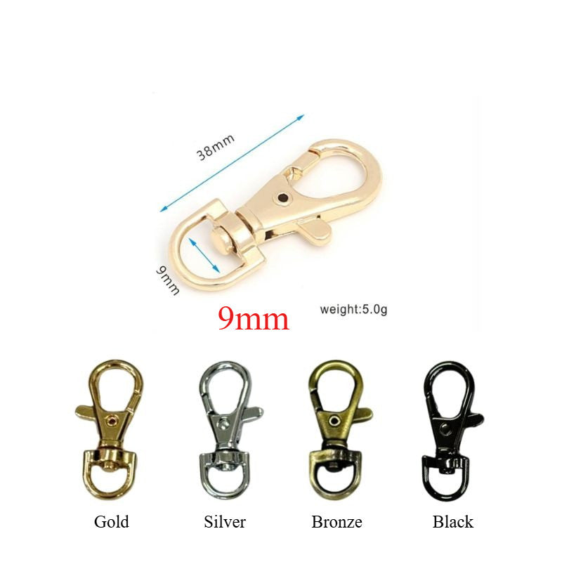 2pcs- Premium Metal Swivel Snap Hook | Flat Fish Mouth Lobster Clasp | Keychain & Bag Connector | DIY Craft Accessories