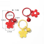 Cute Flower Keychain with Bell | Colorful Charm | Bag Accessory & Gift | Rantai Kunci | Pendant