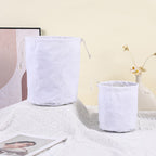 Canvas Drawstring Bucket Bag Organizer – Round Base Storage Pouch, Inner Pocket Insert, Dust Bag