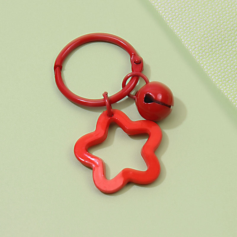 Colorful Acrylic Star Keychain with Bell | Cute Bag Charm | Couple Gift Accessory| Rantai Kunci | Pendant
