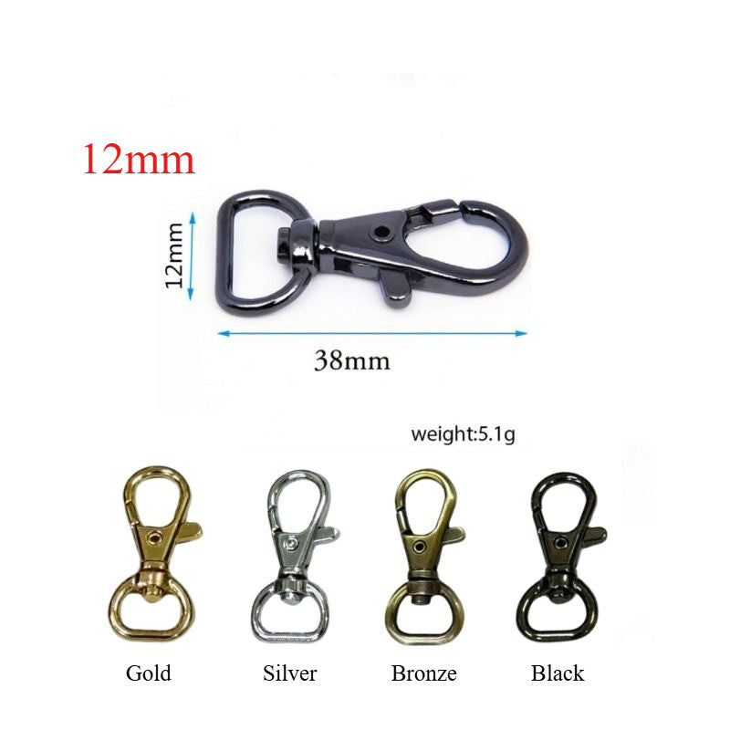 2pcs- Premium Metal Swivel Snap Hook | Flat Fish Mouth Lobster Clasp | Keychain & Bag Connector | DIY Craft Accessories
