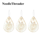 Solid Copper Needle Threader / Hollow Rose Gold Threading Tool / Sewing Needle Inserter