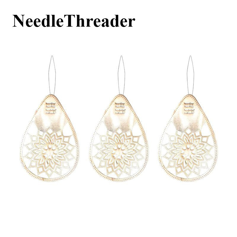 Solid Copper Needle Threader / Hollow Rose Gold Threading Tool / Sewing Needle Inserter
