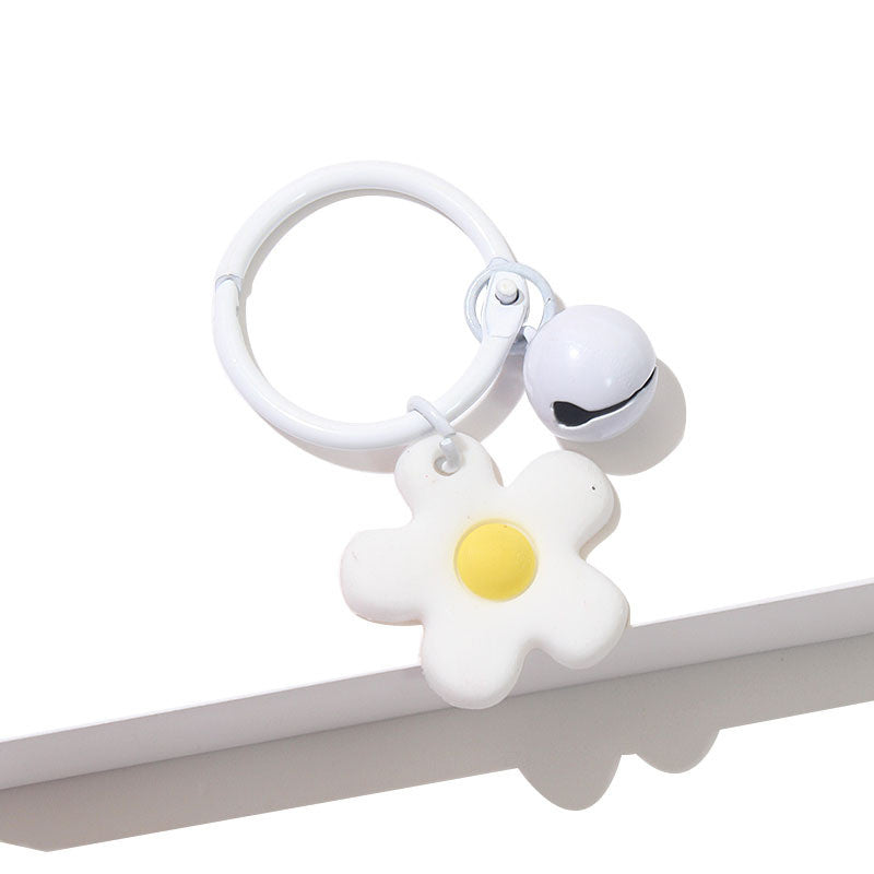 Cute Flower Keychain with Bell | Colorful Charm | Bag Accessory & Gift | Rantai Kunci | Pendant