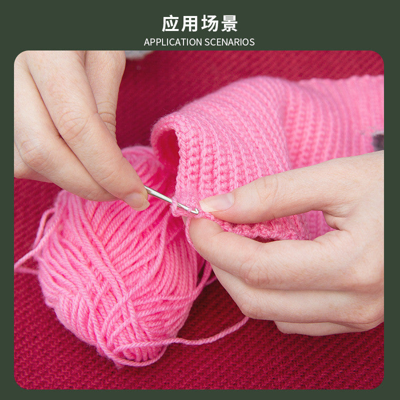 Tunisian Afghan Knitting Crochet Hook | Afghan Crochet Hook with Threading Hole | 阿富汗带孔单头铝钩针| 带眼钩针Jarum Kait