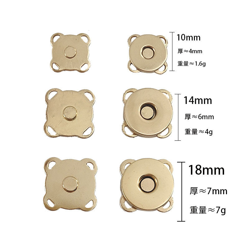 10mm 14mm 18mm Sewing Magnetic Button Clasp 5 Pairs - Closure Fastener Snap Button | Butang Pengapit Gancu Penjerapan