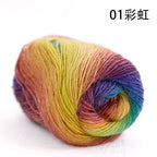 50g- Long Gradient Wool Yarn | 100% Fine Wool | Crochet & Knitting Yarn 50g Benang Kait