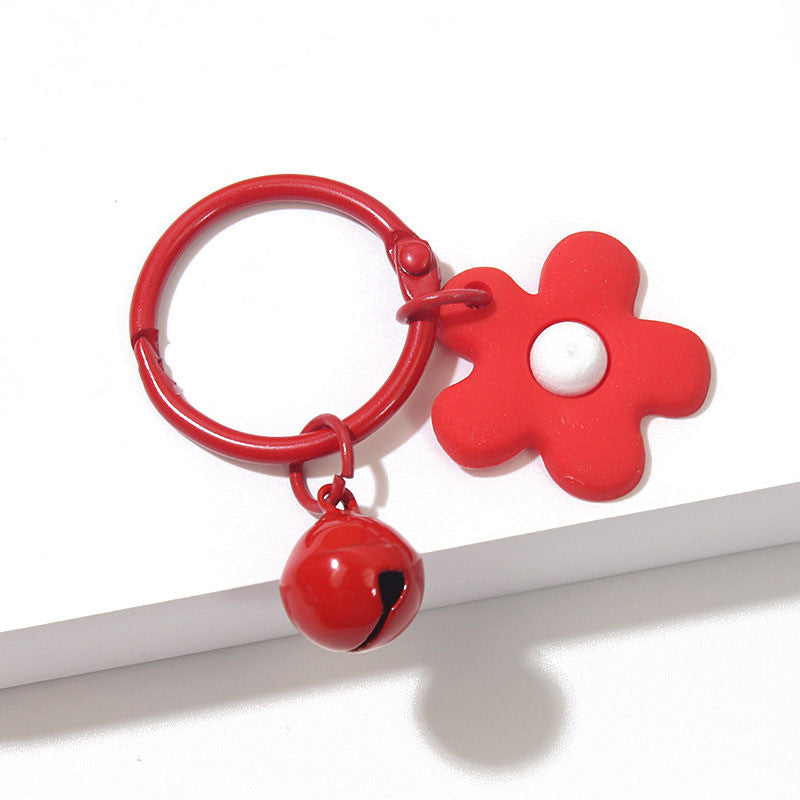 Cute Flower Keychain with Bell | Colorful Charm | Bag Accessory & Gift | Rantai Kunci | Pendant