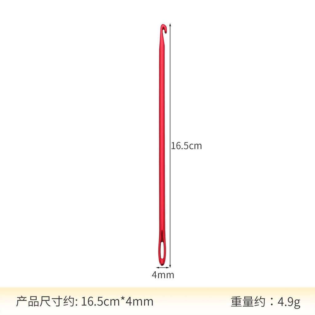 Tunisian Afghan Knitting Crochet Hook | Afghan Crochet Hook with Threading Hole | 阿富汗带孔单头铝钩针| 带眼钩针Jarum Kait